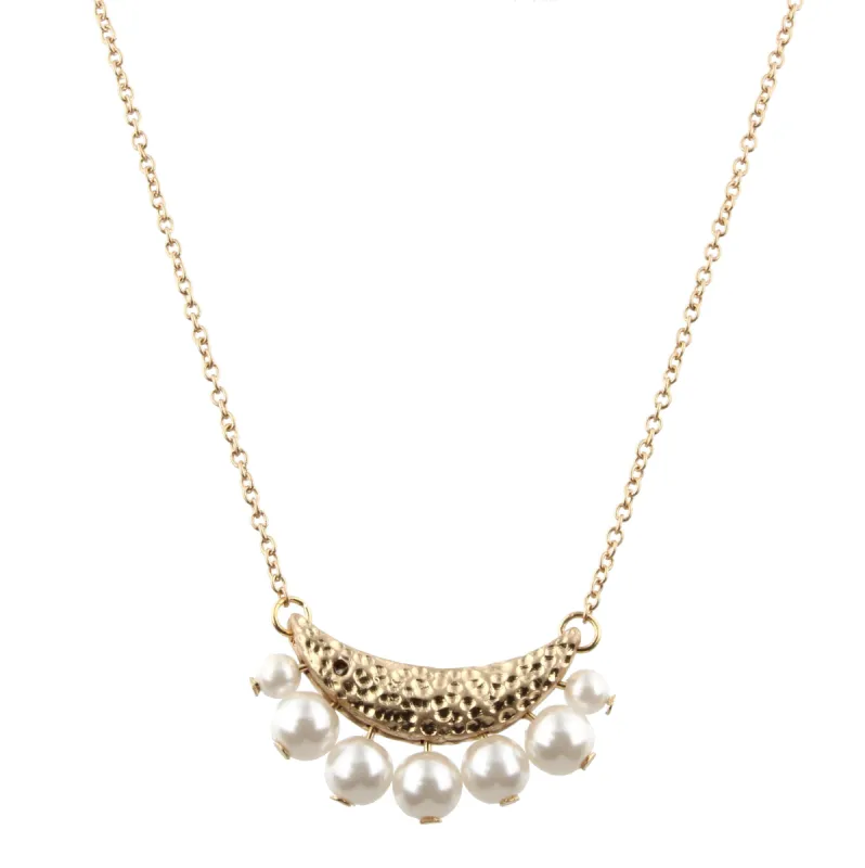 16" Pearl Beaded Bib Necklace, 3" Ext. sold by Charming Charlie