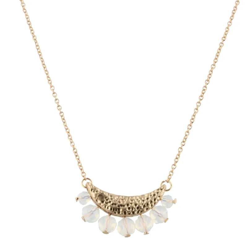 16" Opal Faceted Beaded Bib Necklace, 3" Ext. sold by Charming Charlie