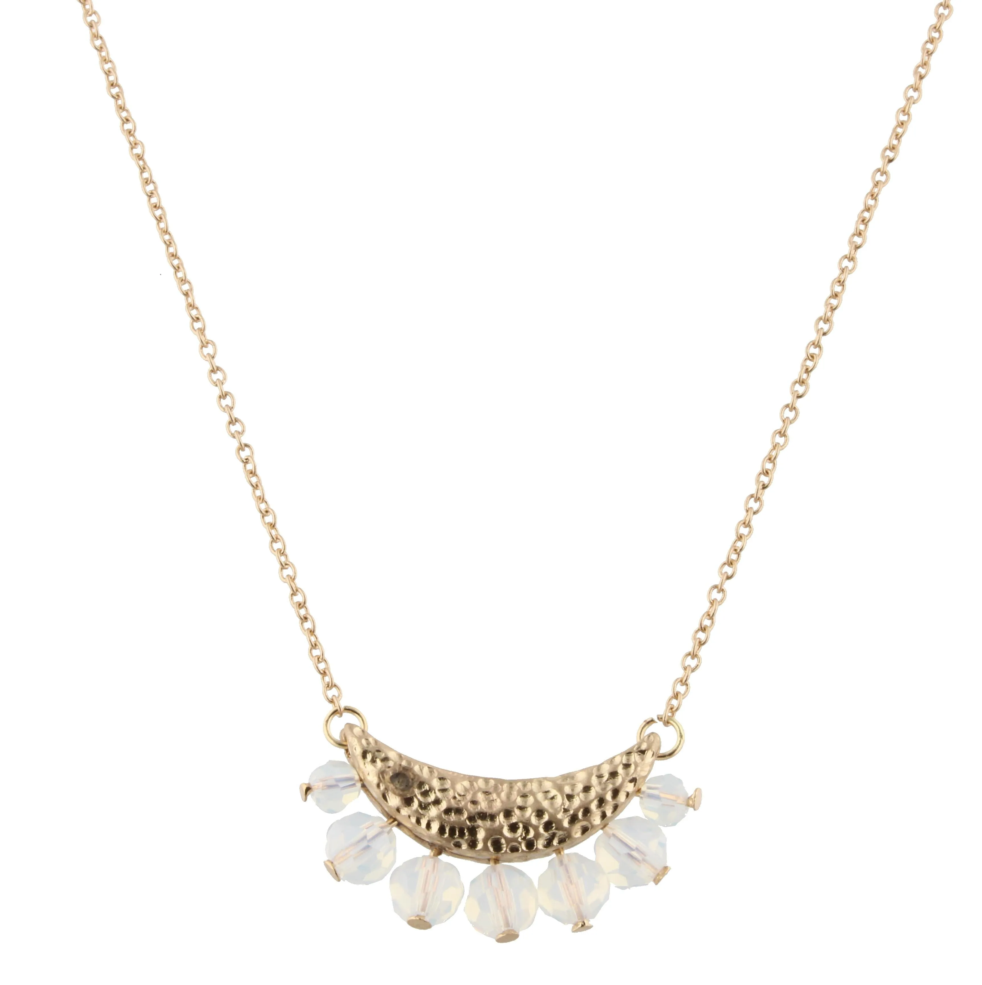 16" Opal Faceted Beaded Bib Necklace, 3" Ext. sold by Charming Charlie