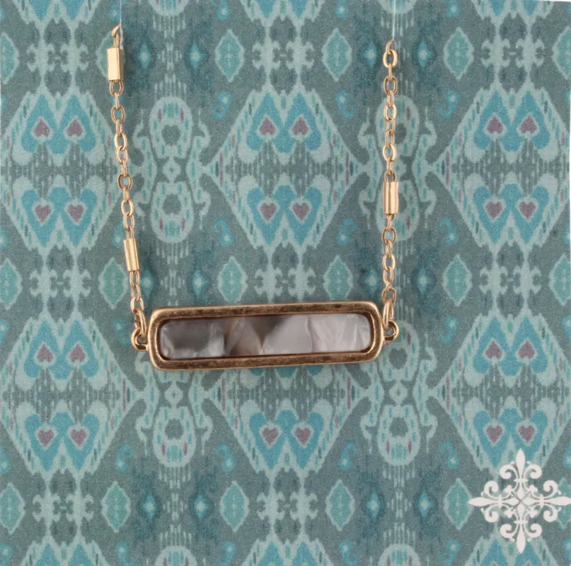16" Grey Resin Bar Necklace, 3" Ext. sold by Charming Charlie