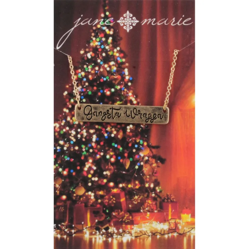 16" Gold Necklace with Gold " Gangsta Wrappa" Bar, 3" Ext. sold by Charming Charlie