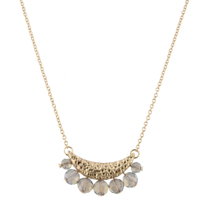 16" Grey Opal Faceted Beaded Bib Necklace, 3" Ext. sold by Charming Charlie