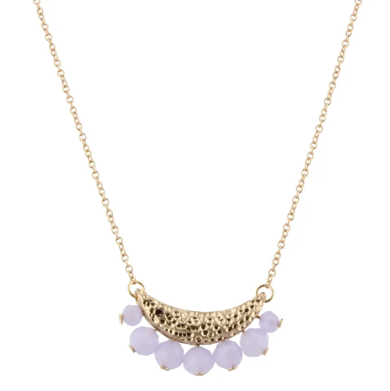 16" Lavender Opal Faceted Beaded Bib Necklace, 3" Ext. sold by Charming Charlie