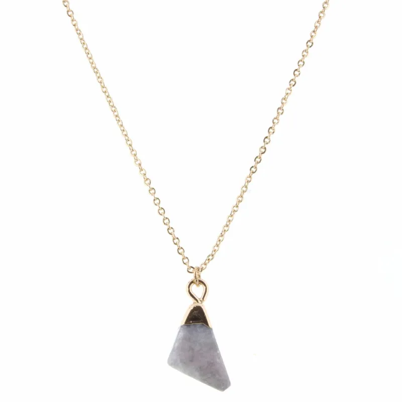 16" Gold Dipped Grey Stone Necklace, 3" Ext. sold by Charming Charlie