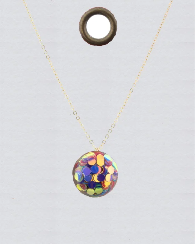 16" Gold Chain Necklace with Multi Color Confetti Circle, 3" Ext. sold by Charming Charlie