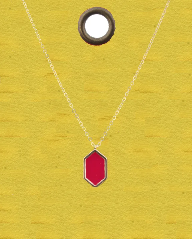 16" Gold Chain Necklace with Hot Pink Hexagon, 3" Ext. sold by Charming Charlie