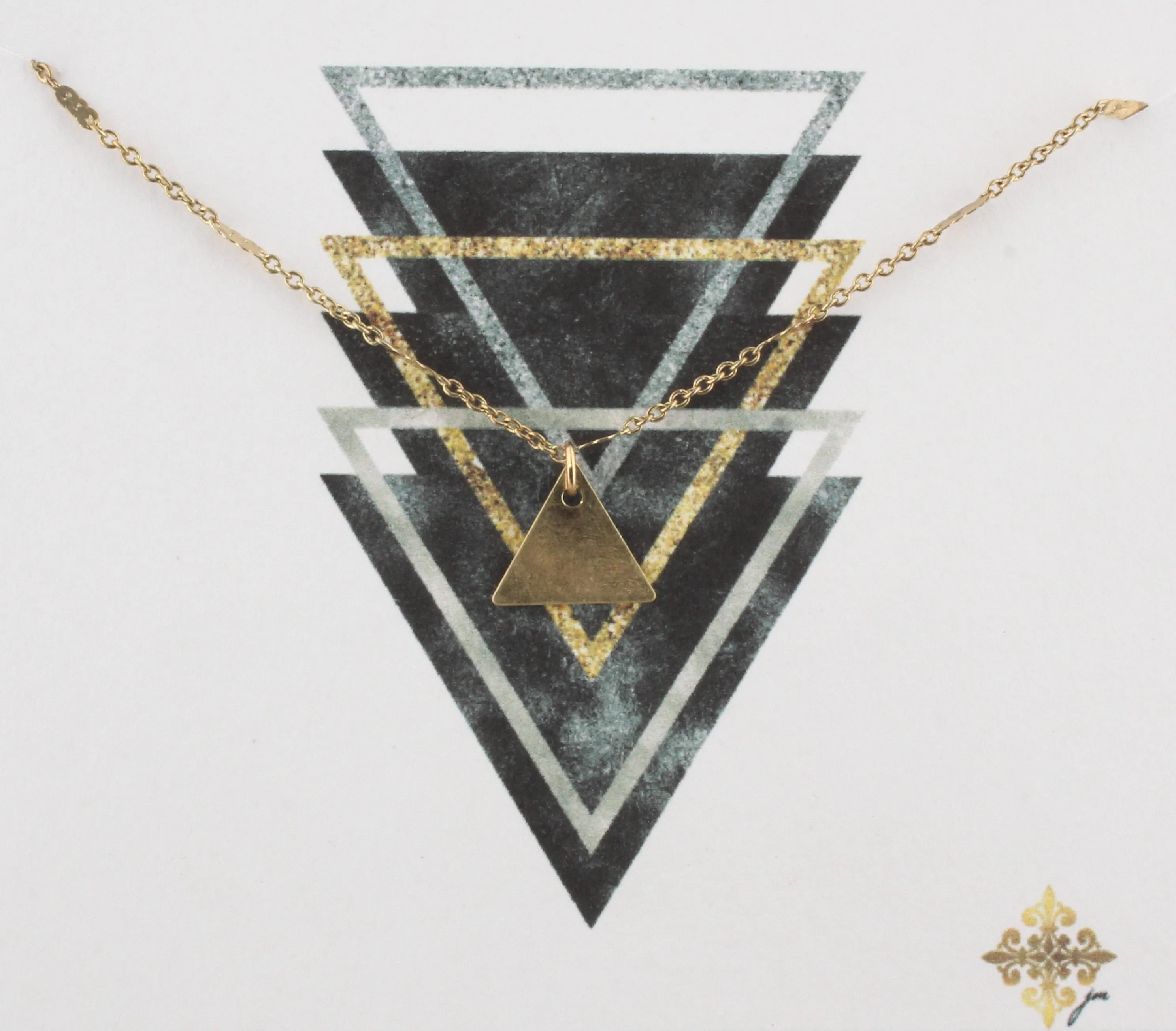 16" Gold Chain Necklace with Triangle, 3" Ext. sold by Charming Charlie
