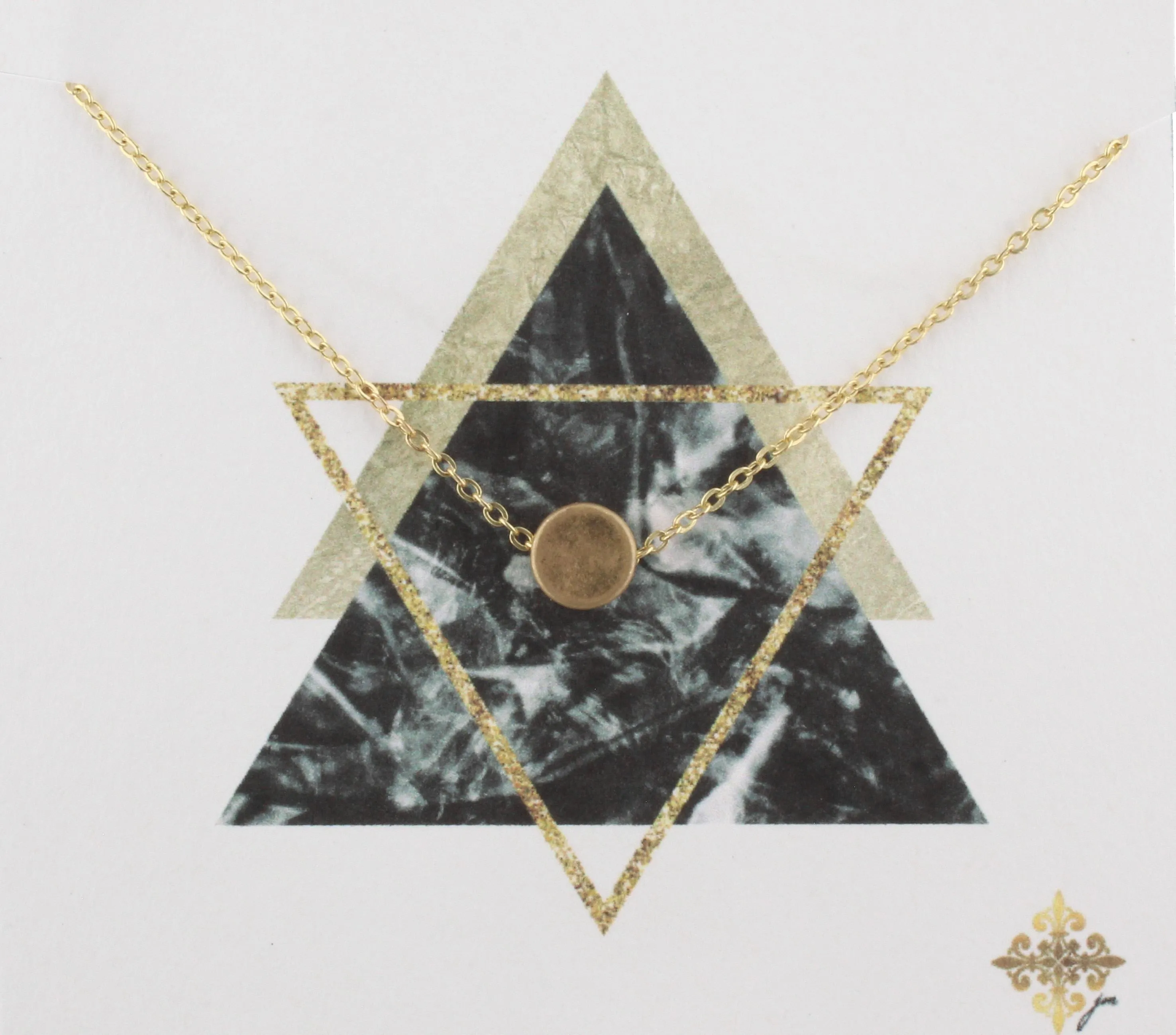 16" Gold Chain Necklace with Solid Circle, 3" Ext. sold by Charming Charlie