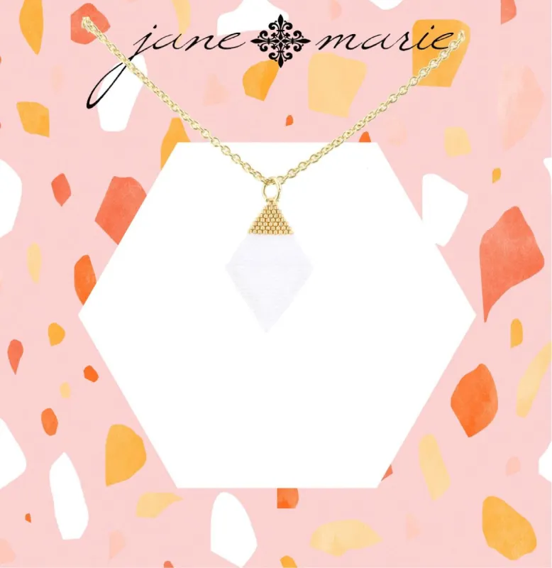 16" Gold Chain Necklace with Gold and White Seed Bead Diamond, 3" Ext. sold by Charming Charlie