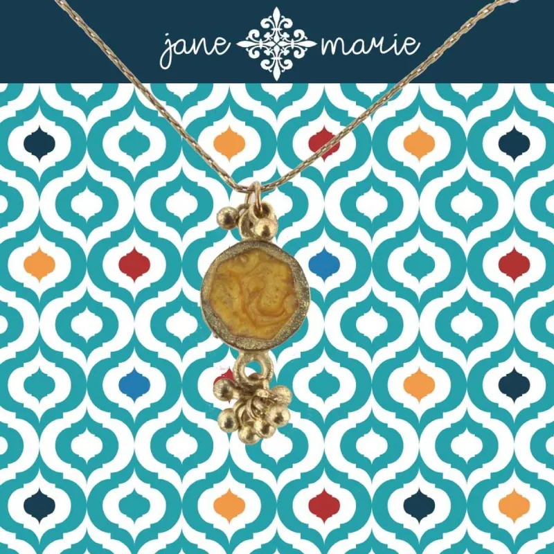 16" Cola Sun Stone Necklace with Gold Dangles, 3" Ext. sold by Charming Charlie