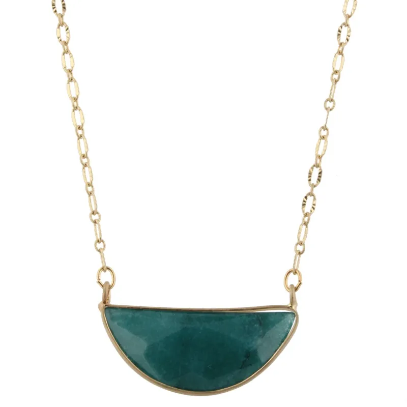 16" Gold Chain Necklace with Amazonite Half Circle Stone, 3" Ext. sold by Charming Charlie