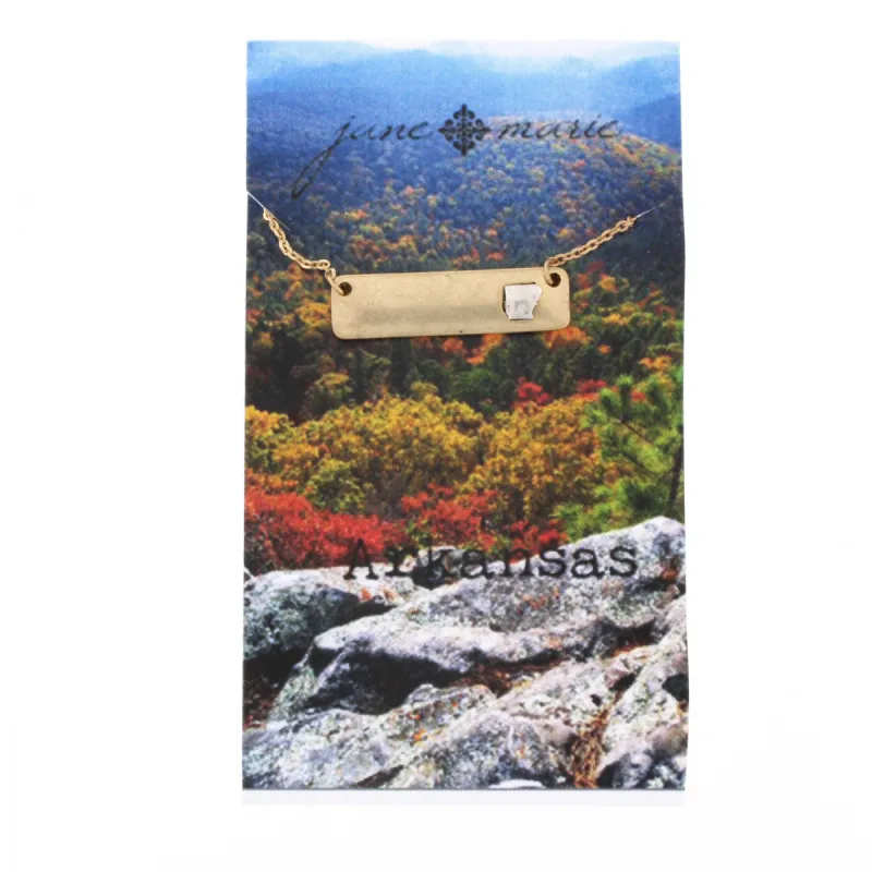 16" Gold Arkansas Bar Necklace, 3" Ext. sold by Charming Charlie