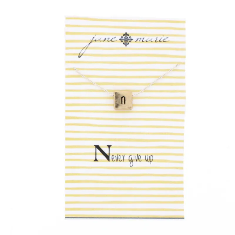 16" Gold Block N Initial On Silver Necklace, 3" Ext. sold by Charming Charlie