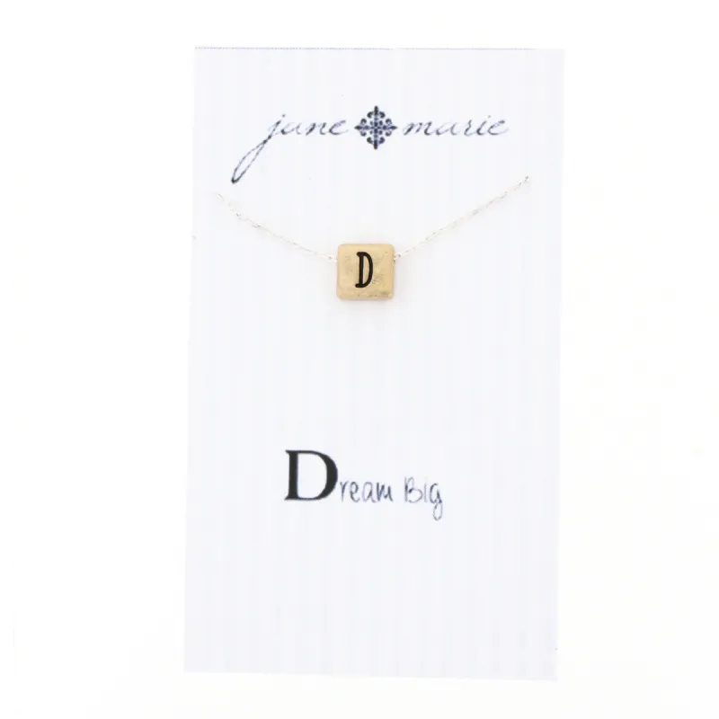 16" Gold Block D Initial On Silver Necklace, 3" Ext. sold by Charming Charlie