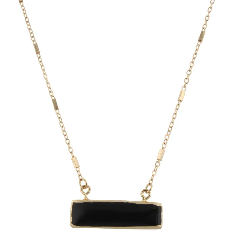 16" Chain Necklace with Jet Gold Rectangle, 3" Ext. sold by Charming Charlie