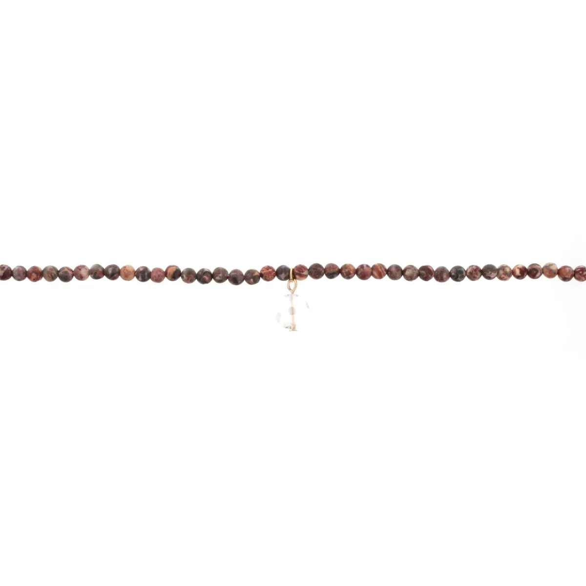 14" Snakeskin Beaded Choker Necklace with Clear Circle Drop, 3" Ext. sold by Charming Charlie