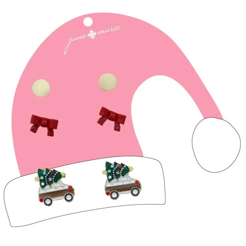 Gold Disk, Red Bow, Car with Tree Earring made by Charming Charlie