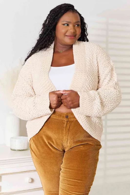 Double Take Open Front Long Sleeve Cardigan sold by Charming Charlie