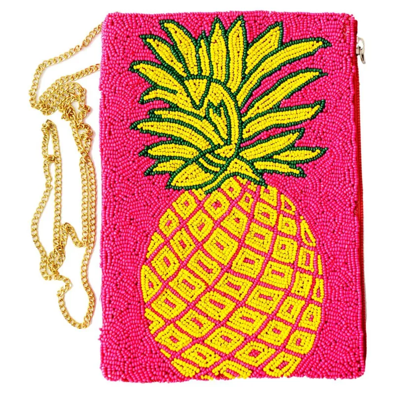Pinapple Beaded Purse, 48" Chain sold by Charming Charlie