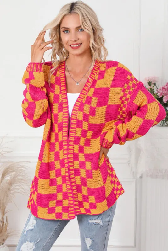 Contrast Exposed Seam Open Front Cardigan sold by Charming Charlie