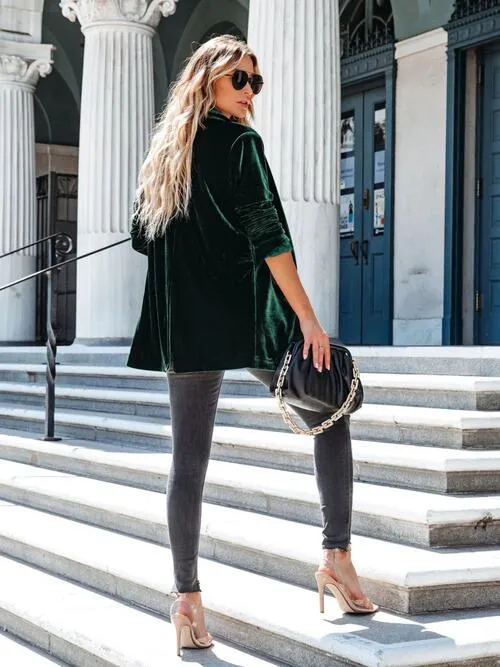 Button Up Long Sleeve Blazer with Pocket sold by Charming Charlie product image thumbnail 2