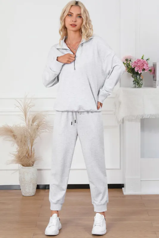 Half Zip Sweatshirt and Drawstring Sweatpants Set sold by Charming Charlie
