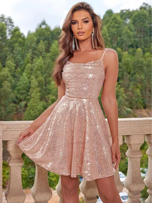 Sequin Tie Back Cami Dress sold by Charming Charlie product image thumbnail 4