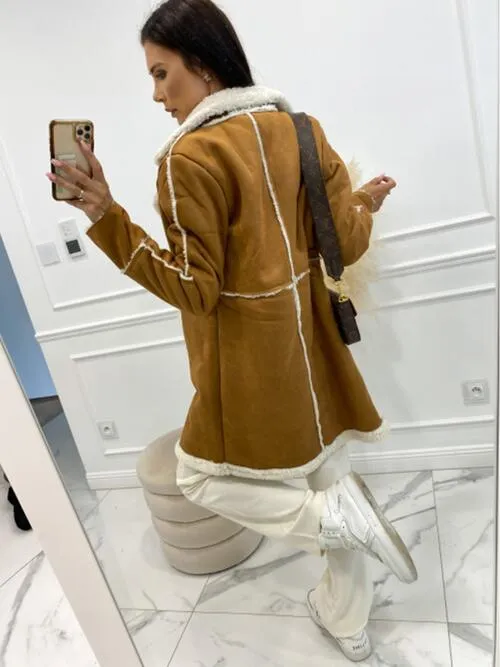 Lapel Collar Exposed Seam Buttoned Coat sold by Charming Charlie product image thumbnail 3