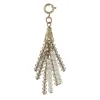 Antique Gold Black Diamond and Ivory Pearl Beaded Tassel Charm sold by Charming Charlie