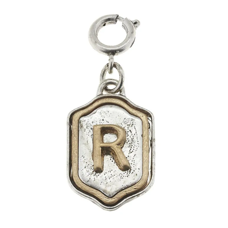 2-Tone Silver/Gold Monogram R Initial Charm sold by Charming Charlie