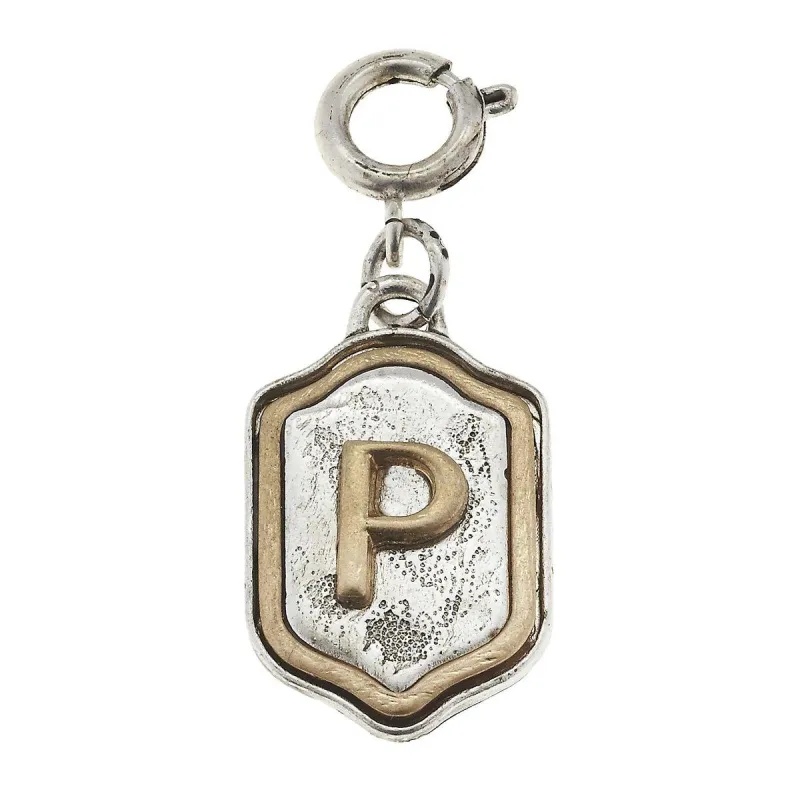 2-Tone Silver/Gold Monogram P Initial Charm sold by Charming Charlie