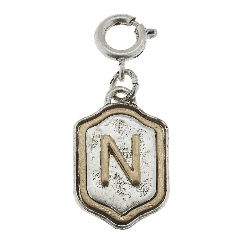 2-Tone Silver/Gold Monogram N Initial Charm sold by Charming Charlie