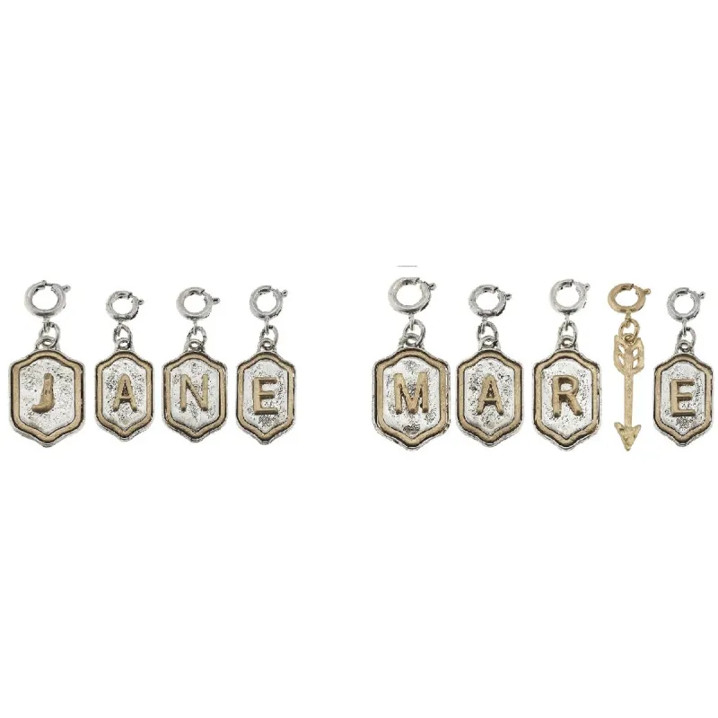 2-Tone Silver/Gold Monogram J Initial Charm sold by Charming Charlie