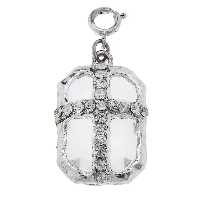 Antique Silver Soldered Rectangle Cross Charm sold by Charming Charlie