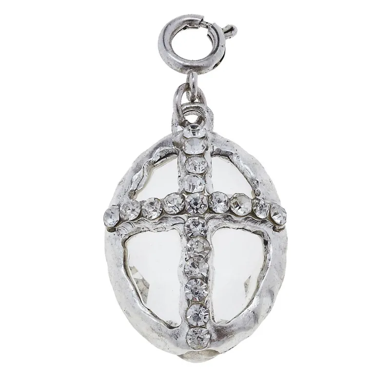 Antique Silver Soldered Oval Cross Charm sold by Charming Charlie