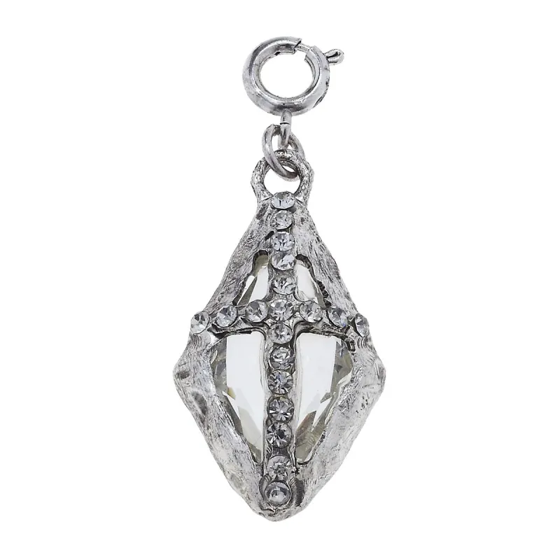 Antique Silver Soldered Diamond Cross Charm sold by Charming Charlie