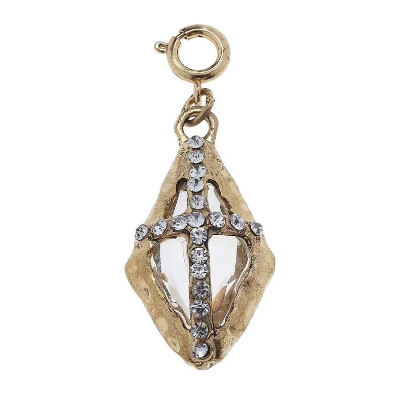 Antique Gold Soldered Diamond Cross Charm sold by Charming Charlie