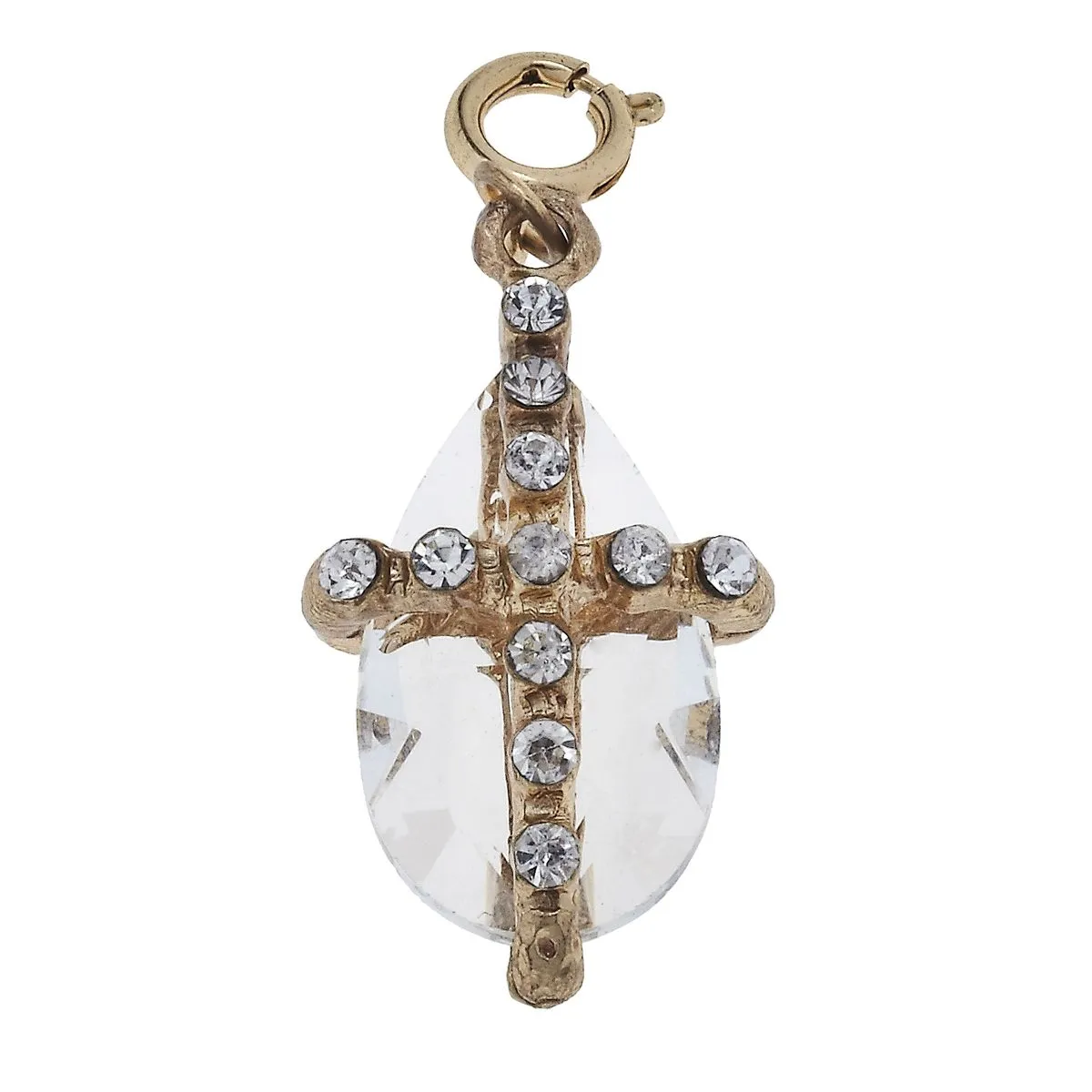 Antique Gold Soldered Teardrop Cross Charm sold by Charming Charlie