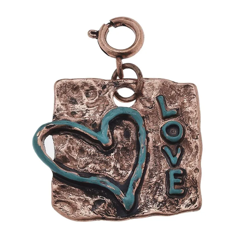 Copper and Patina Plate with "Love" Heart Charm sold by Charming Charlie