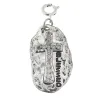 Silver "Blessed" Plate with Rhinestone Cross Charm sold by Charming Charlie
