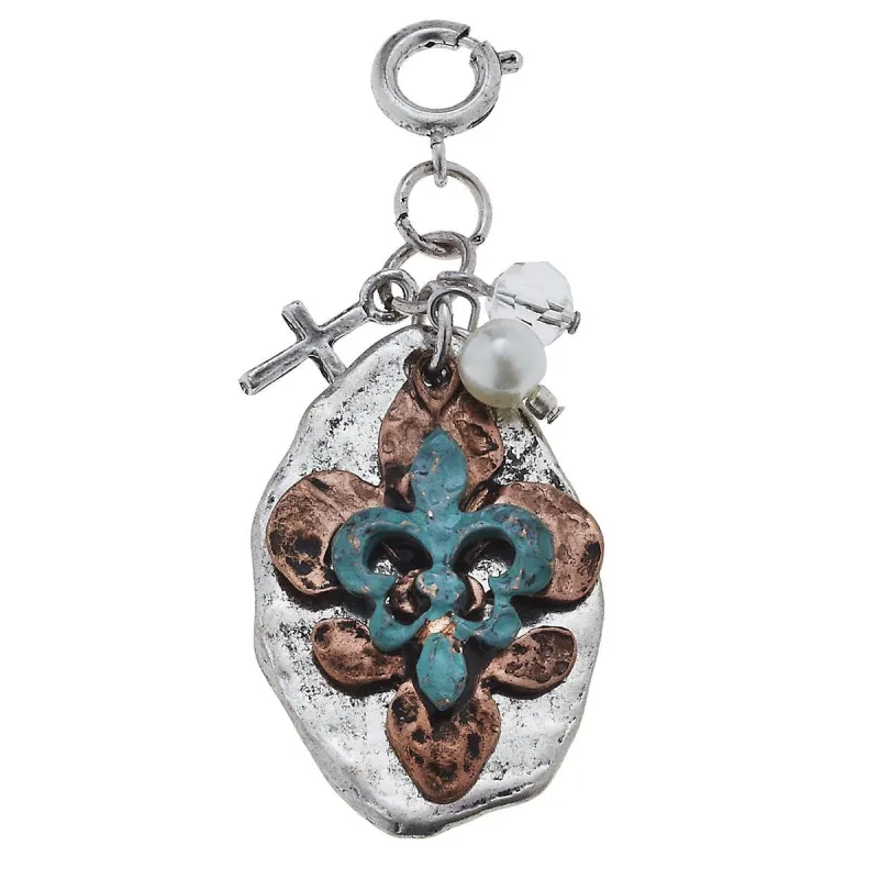 Patina Fleur De Lis and Disk Charm sold by Charming Charlie