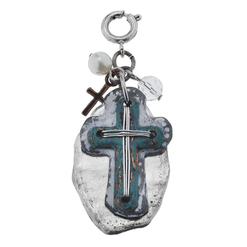Patina and Wire Wrapped Cross Charm sold by Charming Charlie