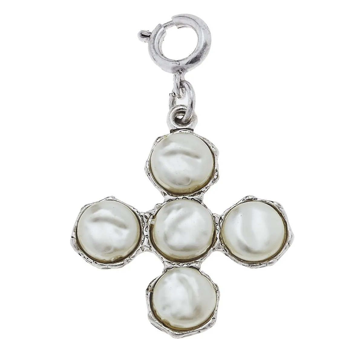 Antique Silver and Ivory Soldered Cross Charm sold by Charming Charlie