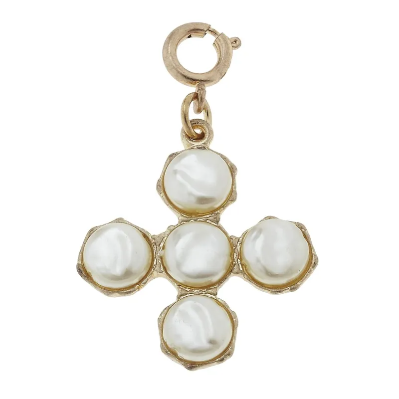 Antique Gold and Ivory Soldered Cross Charm sold by Charming Charlie