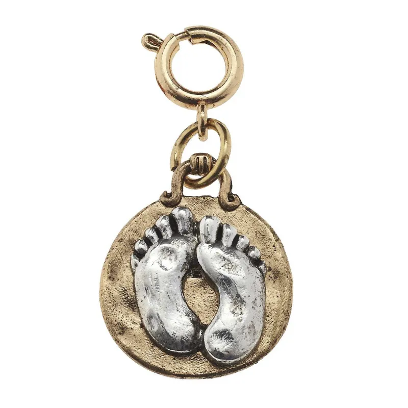 Antique Gold and Antique Silver Feet Charm sold by Charming Charlie