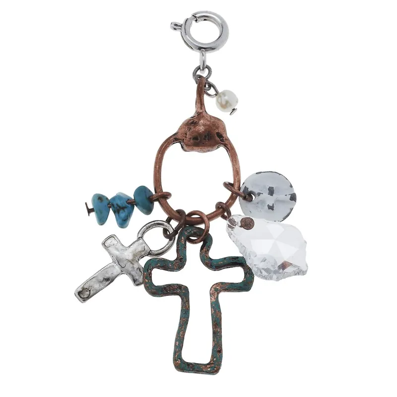 Wire Wrapped Open Cross Cluster Charm sold by Charming Charlie
