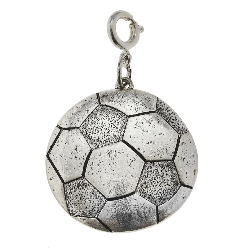 Antique Silver Soccer Ball Charm sold by Charming Charlie