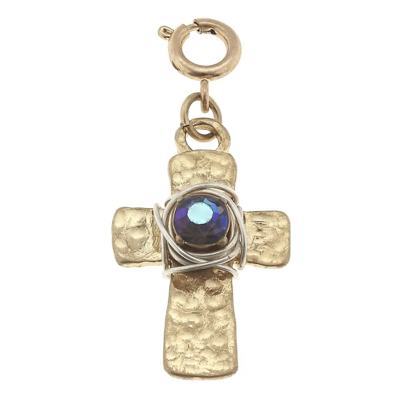 Wire Wrapped Lavender Cross Charm sold by Charming Charlie