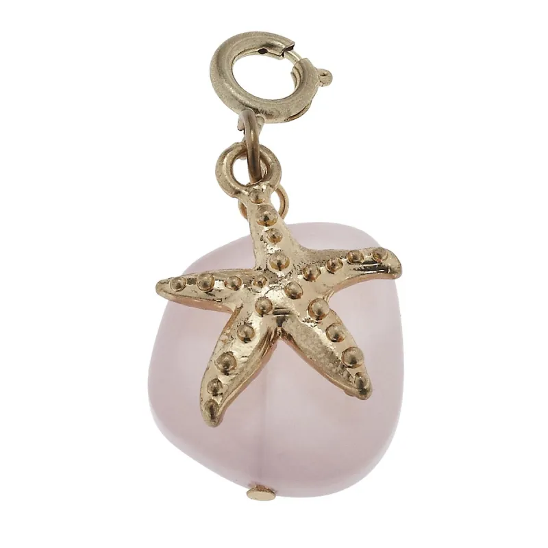 Antique Gold Starfish and Light Pink Glass Charm sold by Charming Charlie