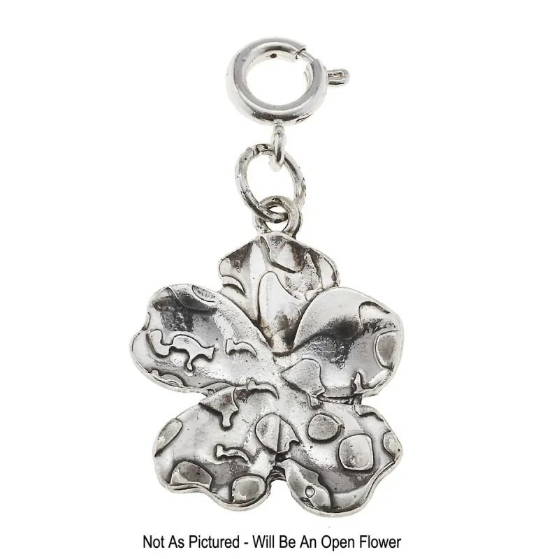 Antique Silver Flower Charm sold by Charming Charlie